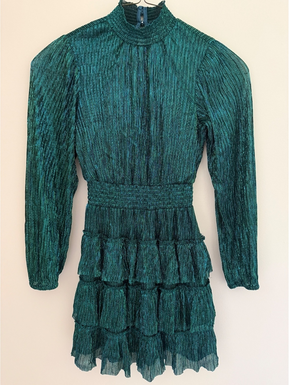 XS CeCe party dress, smocked, lined, mock neck